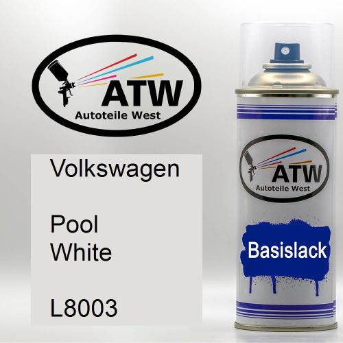 Volkswagen, Pool White, L8003: 400ml Sprühdose, von ATW Autoteile West.